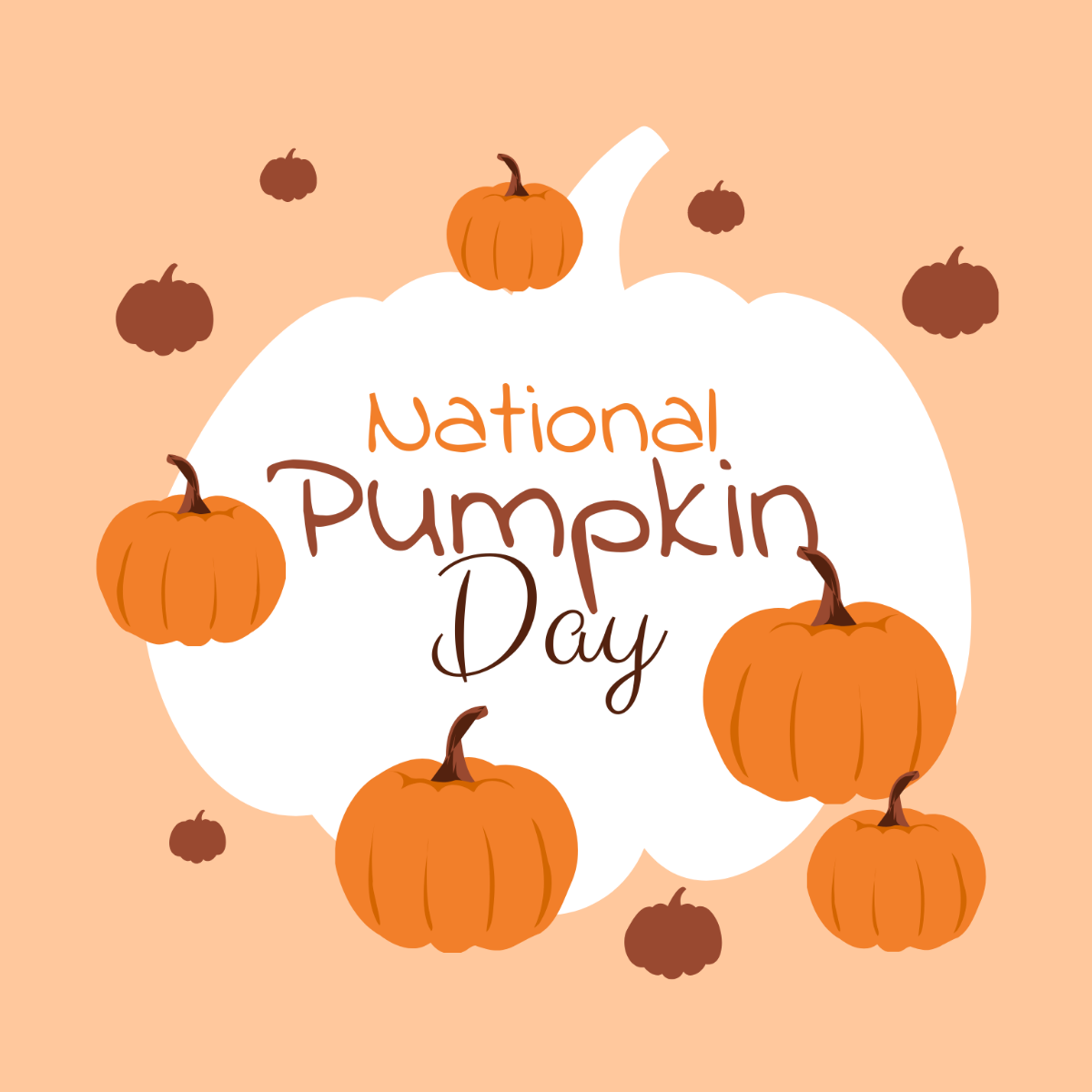 National Pumpkin Day Illustration Template