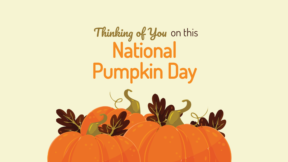 National Pumpkin Day Greeting Card Background Template