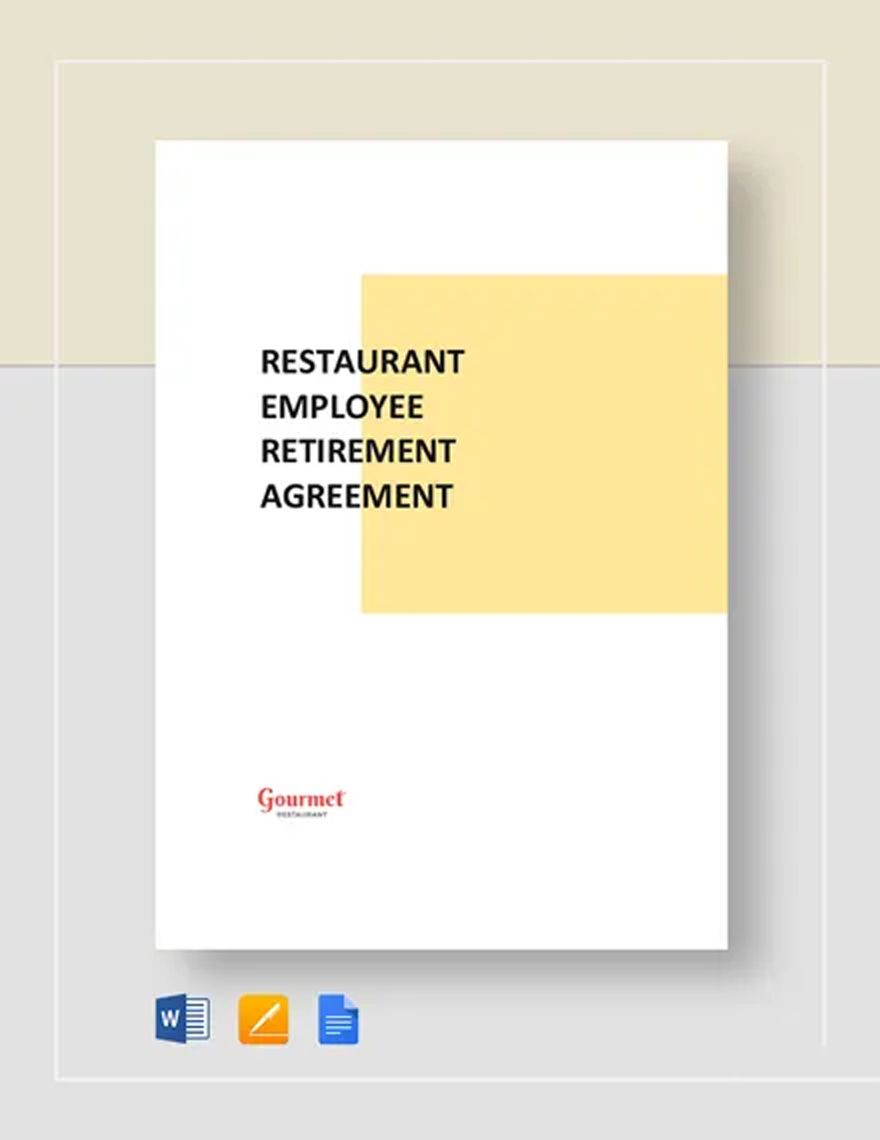 Restaurant Employee Retirement Agreement Template