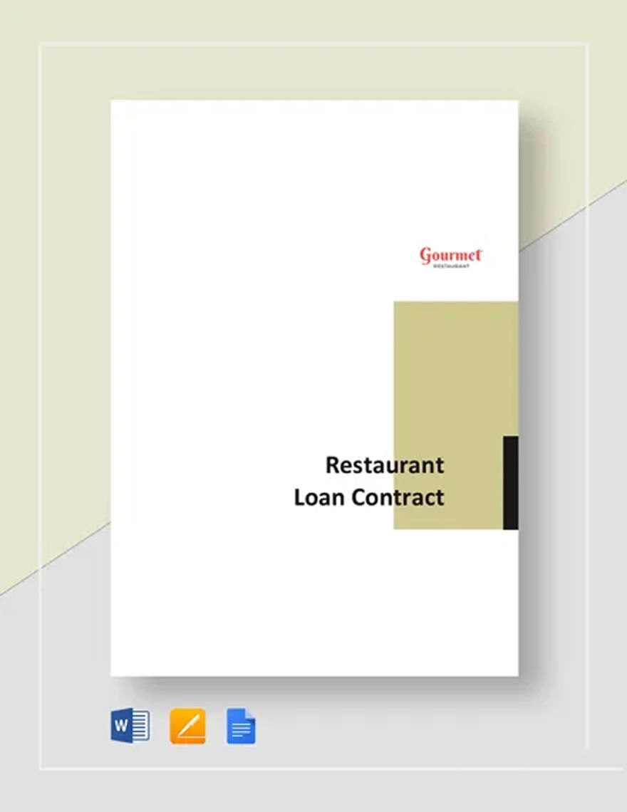 Restaurant Loan Contract Template