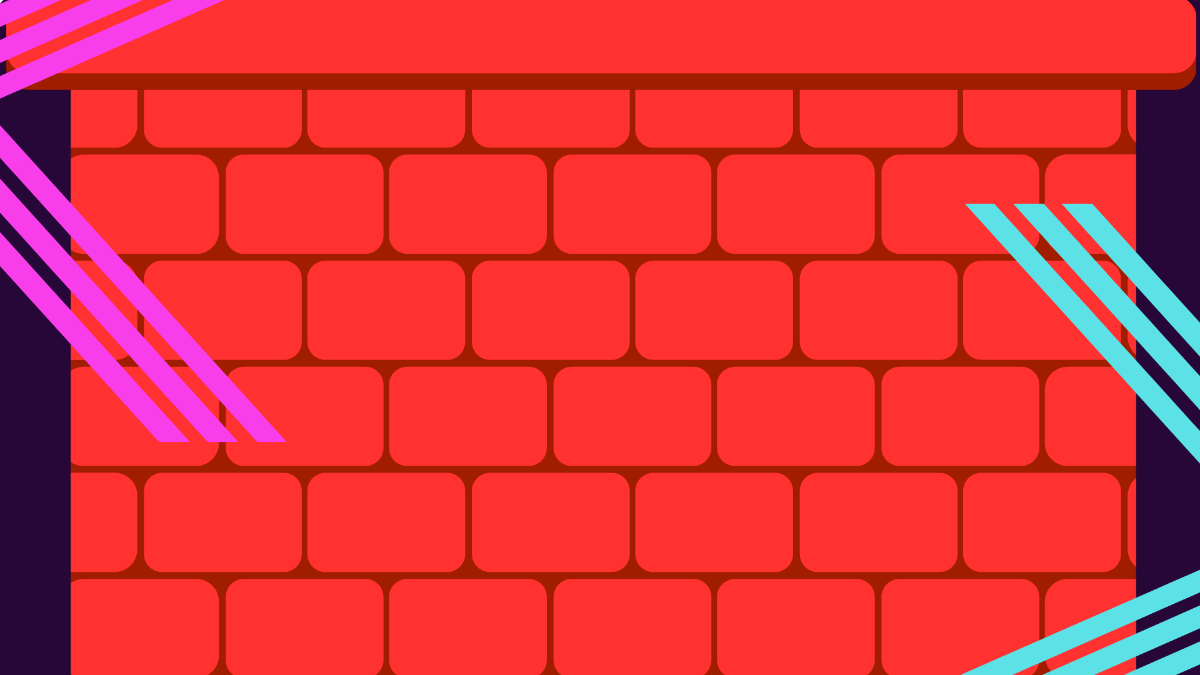 Brick Wall Neon Background Template