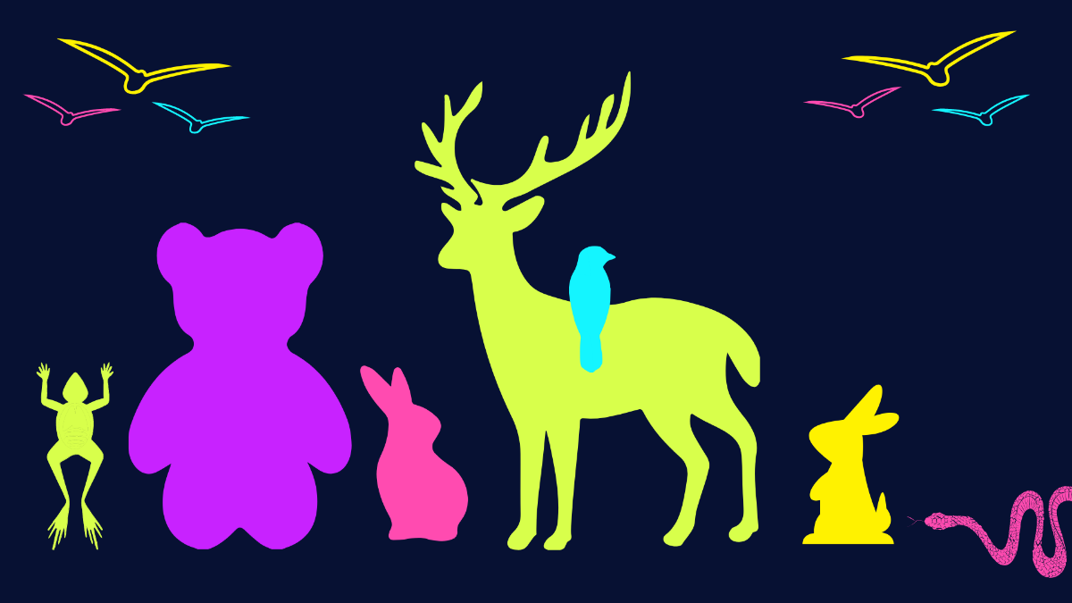 Neon Animal Background Template