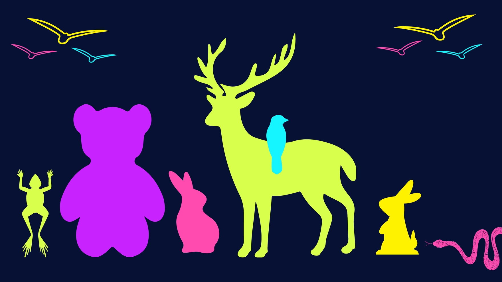 Neon Animal Background in Illustrator, EPS, SVG, JPG, PNG
