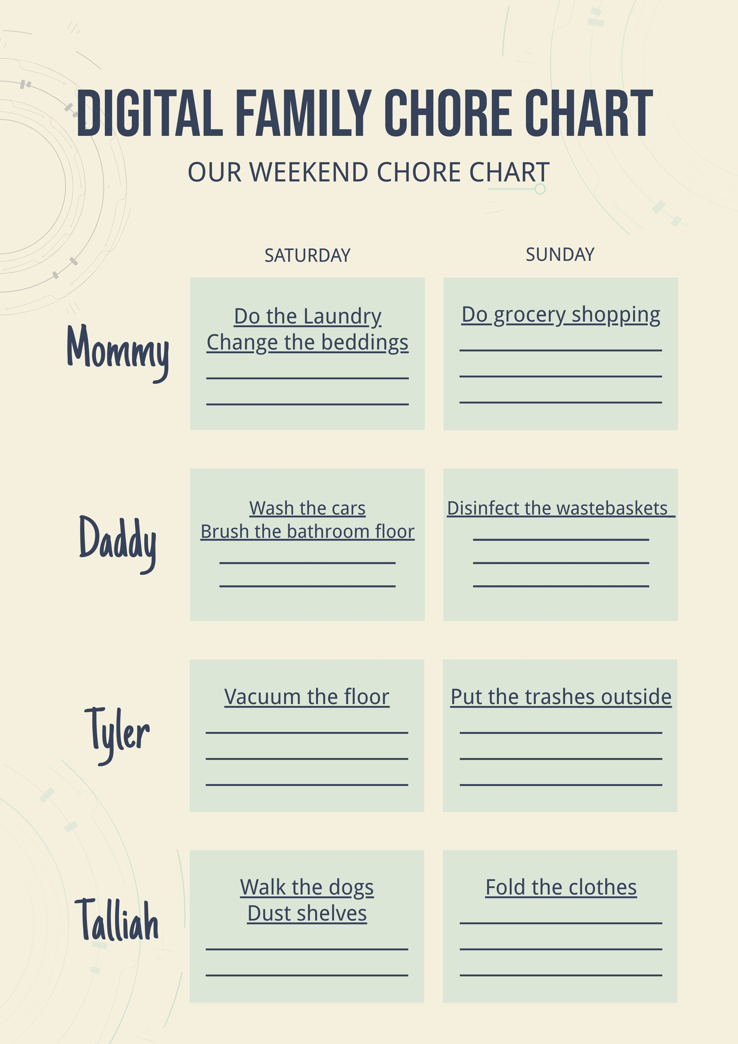 FREE Weekly Chore Chart Template Download In Word Google Docs PDF 