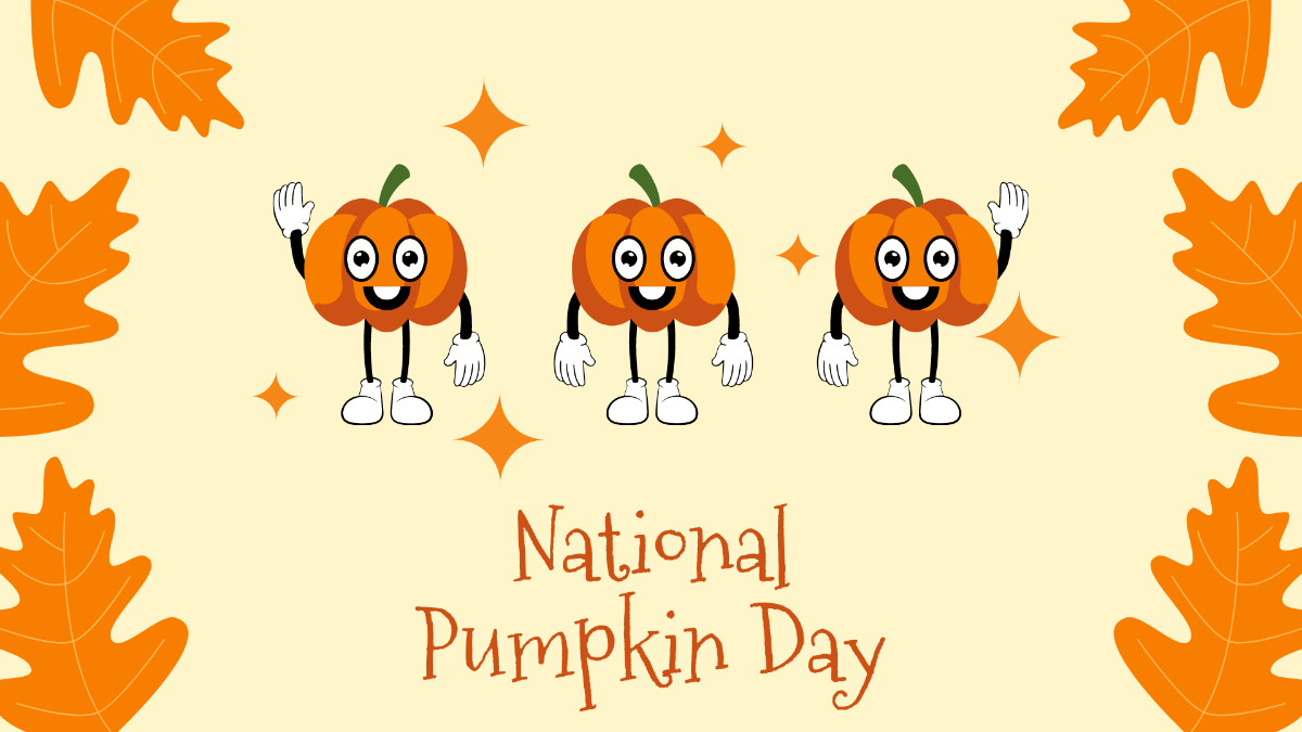 National Pumpkin Day Cartoon Background Template