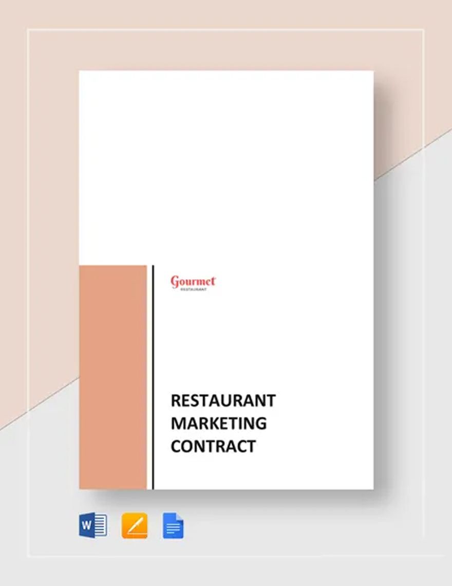Restaurant Marketing Contract Template