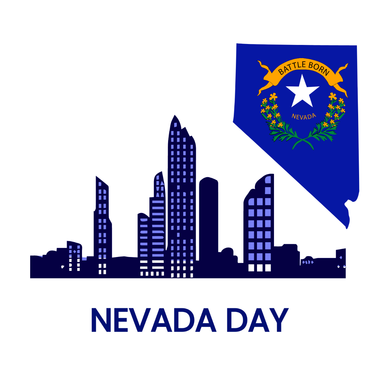 Happy Nevada Day Illustration