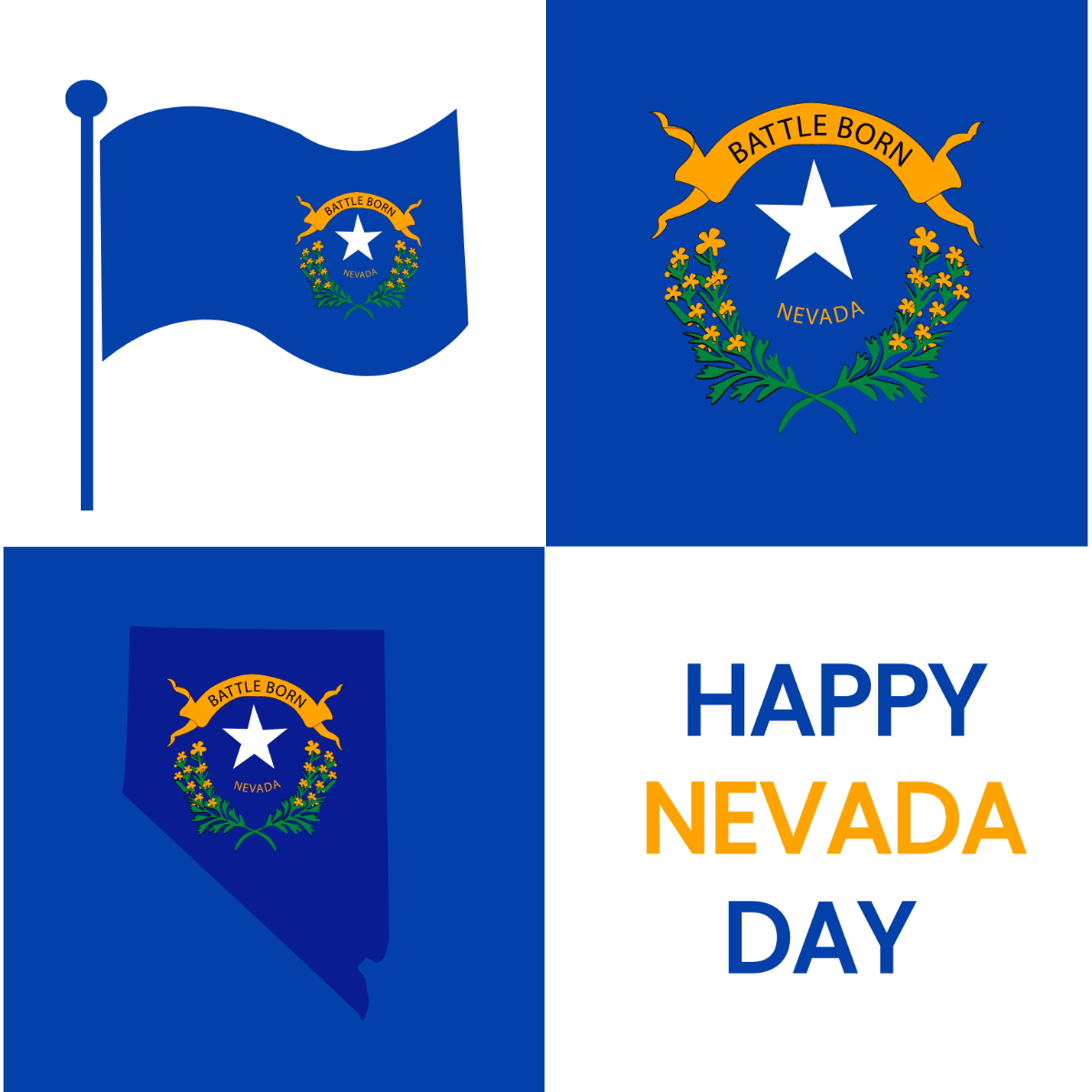 Nevada Day Illustration Template