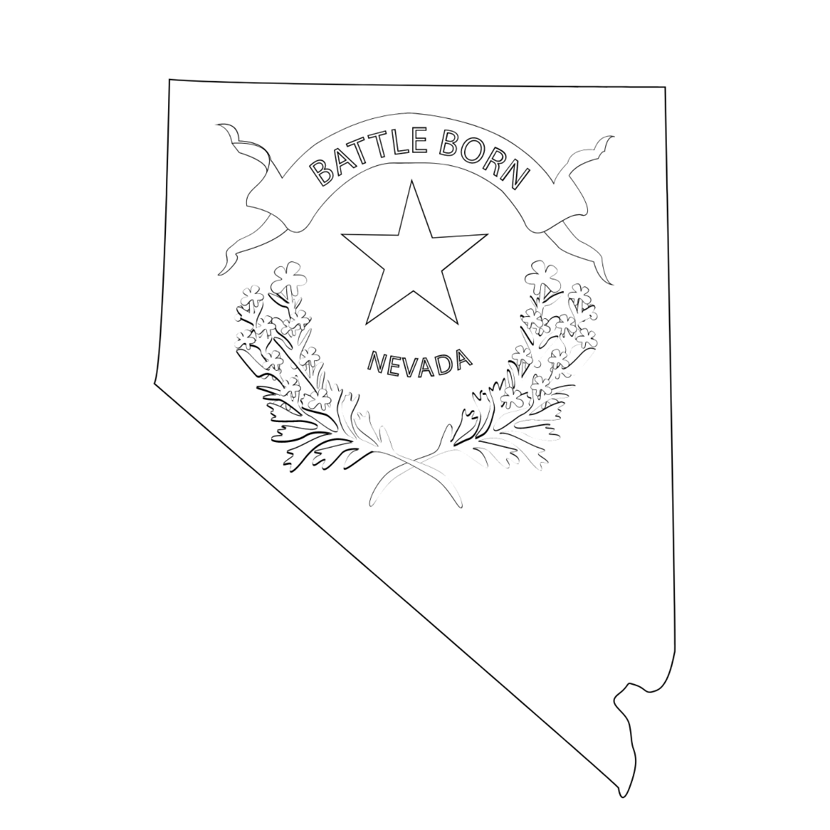 Nevada Day Drawing Vector Template