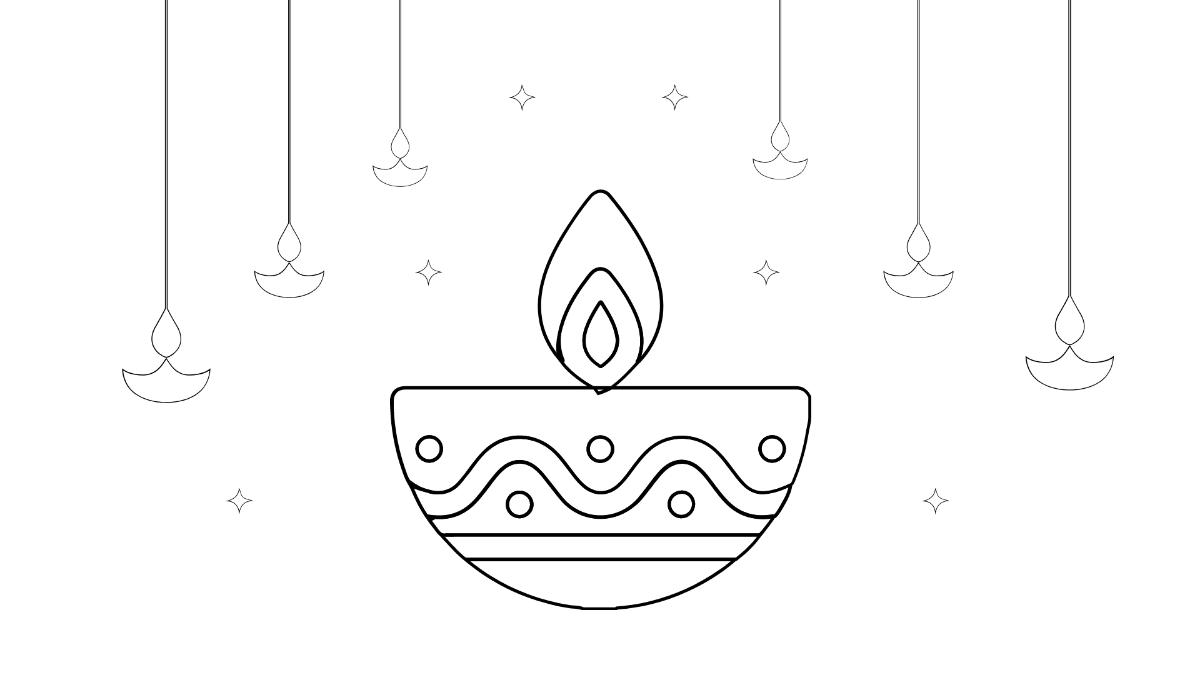 Diwali Drawing Background Template