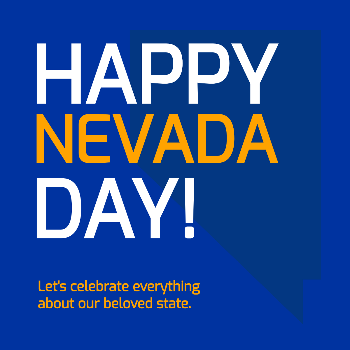 Nevada Day Poster Vector Template