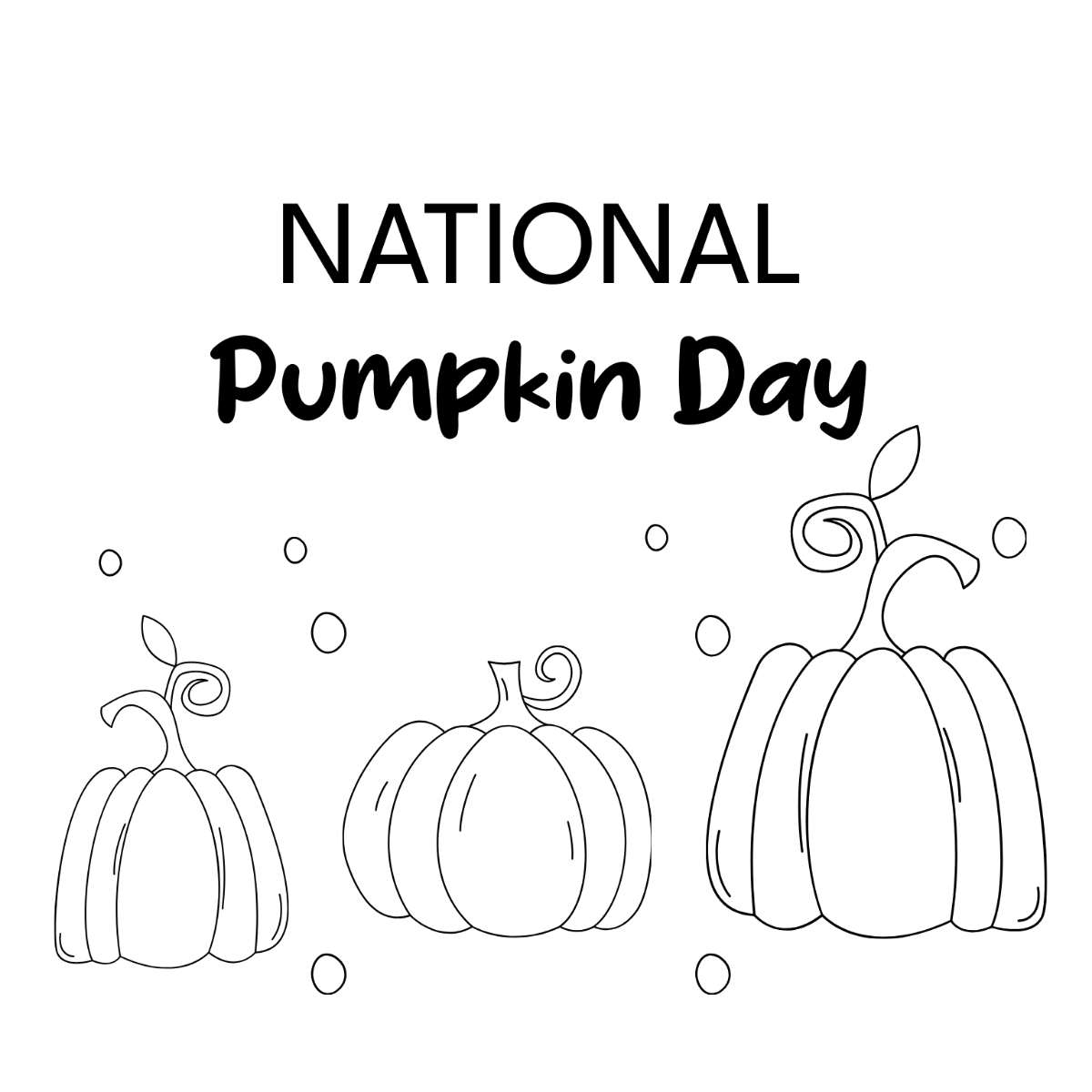 National Pumpkin Day Drawing Vector Template