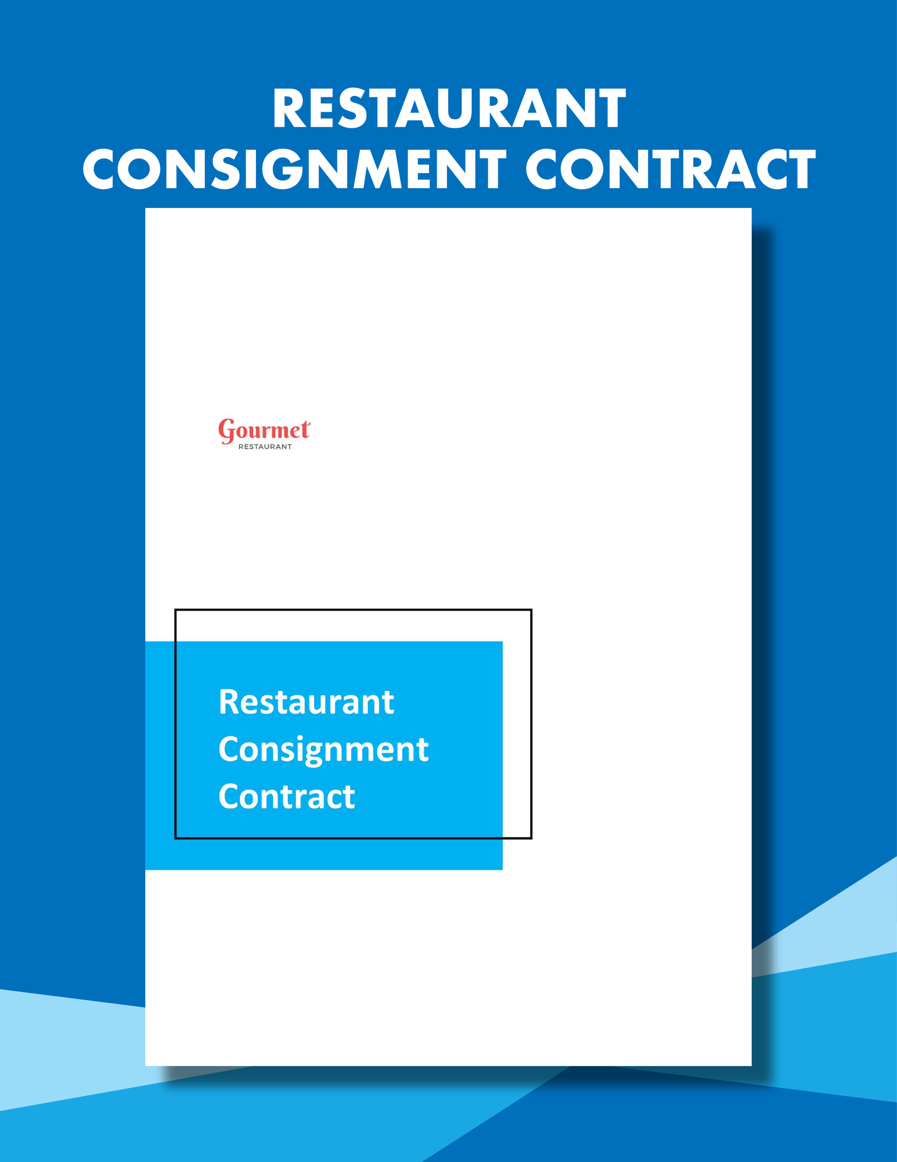 Restaurant Consignment Contract Template