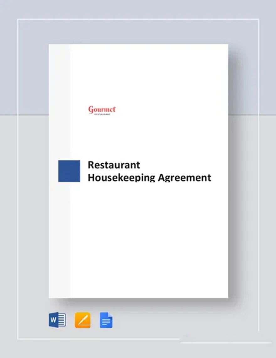 Restaurant Housekeeping Agreement Template