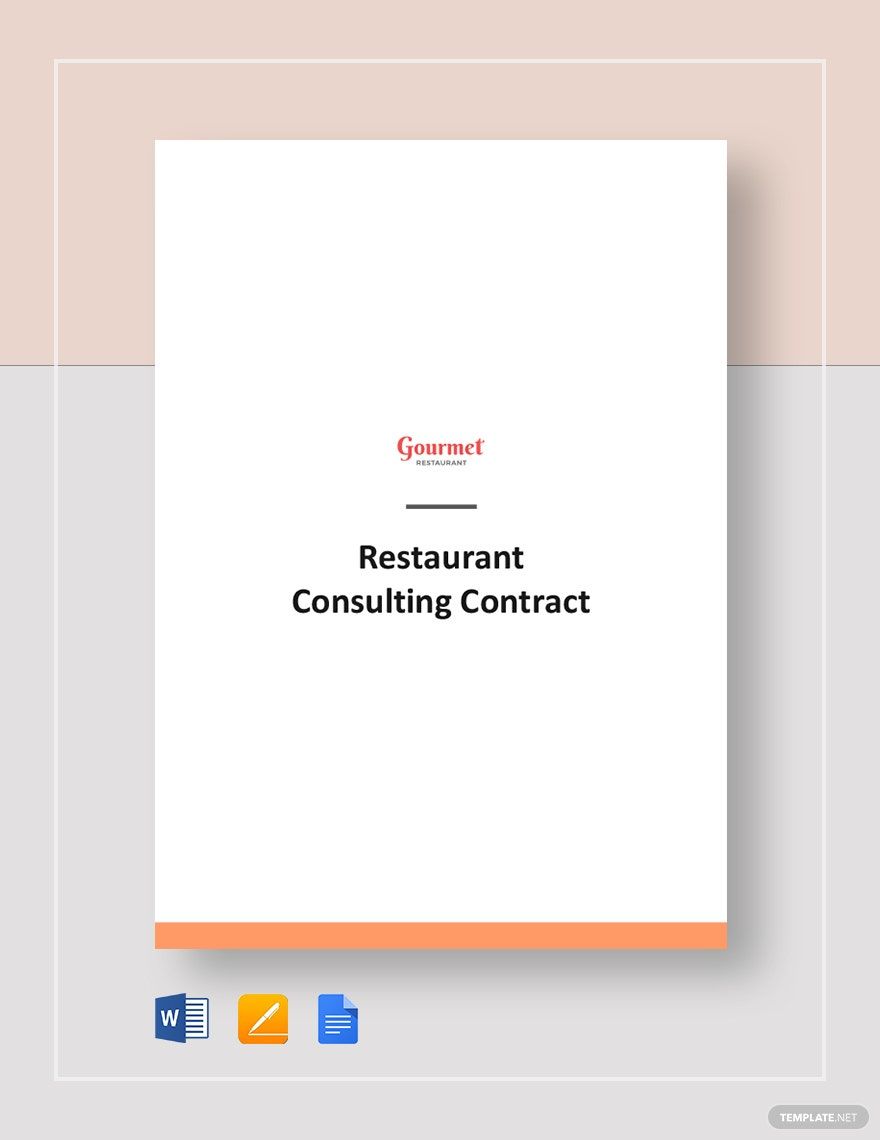 Restaurant Consulting Contract Template