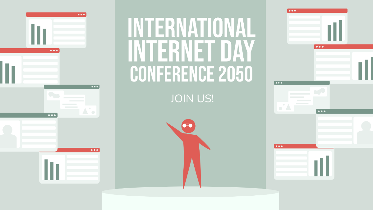 Free International Internet Day Invitation Background Template