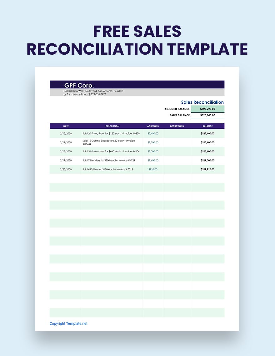 Free Weekly Reconciliation Template Google Sheets Excel Template net