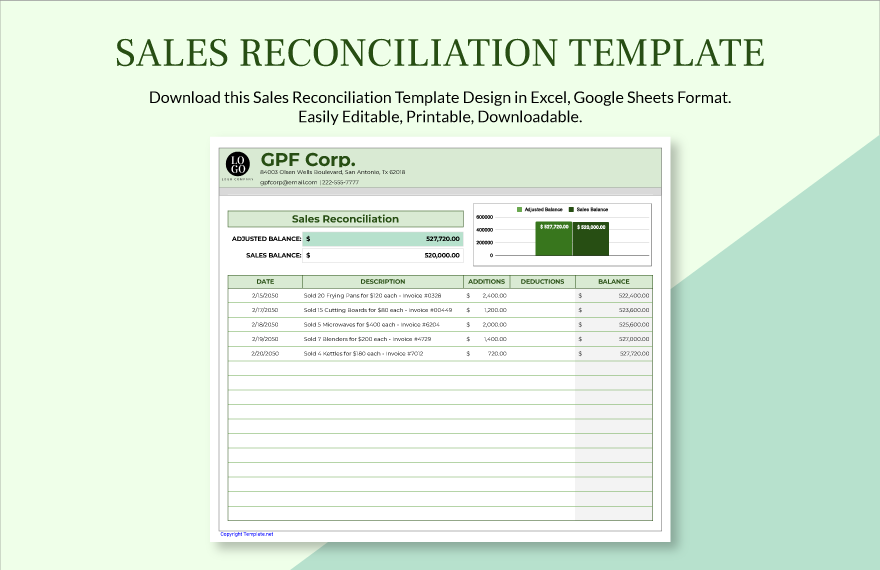 Reconciliation Excel Templates Spreadsheet Free Download Template