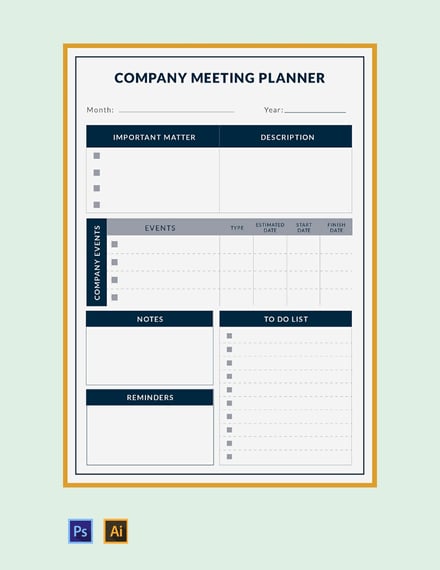 Free-Company-Meeting-Planner-Template
