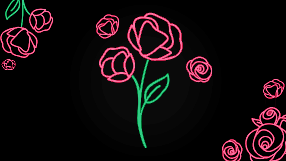 Neon Rose Background Template