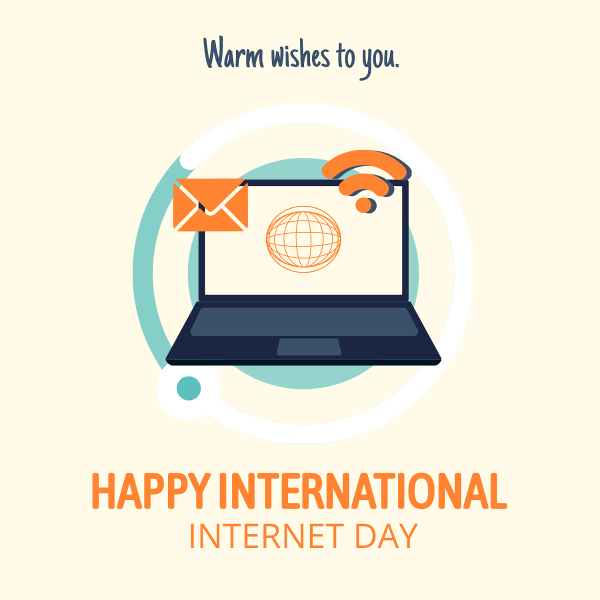 Free International Internet Day Wishes Vector Template