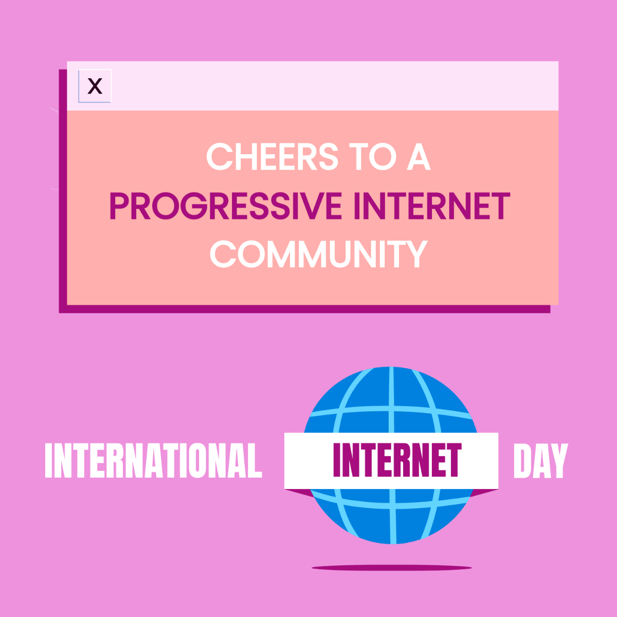 International Internet Day Flyer Vector Template