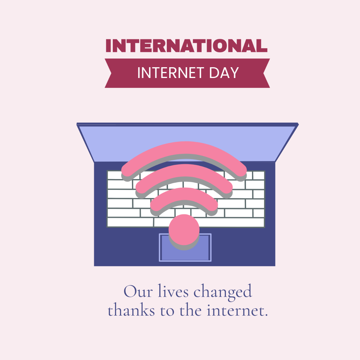 International Internet Day Poster Vector Template