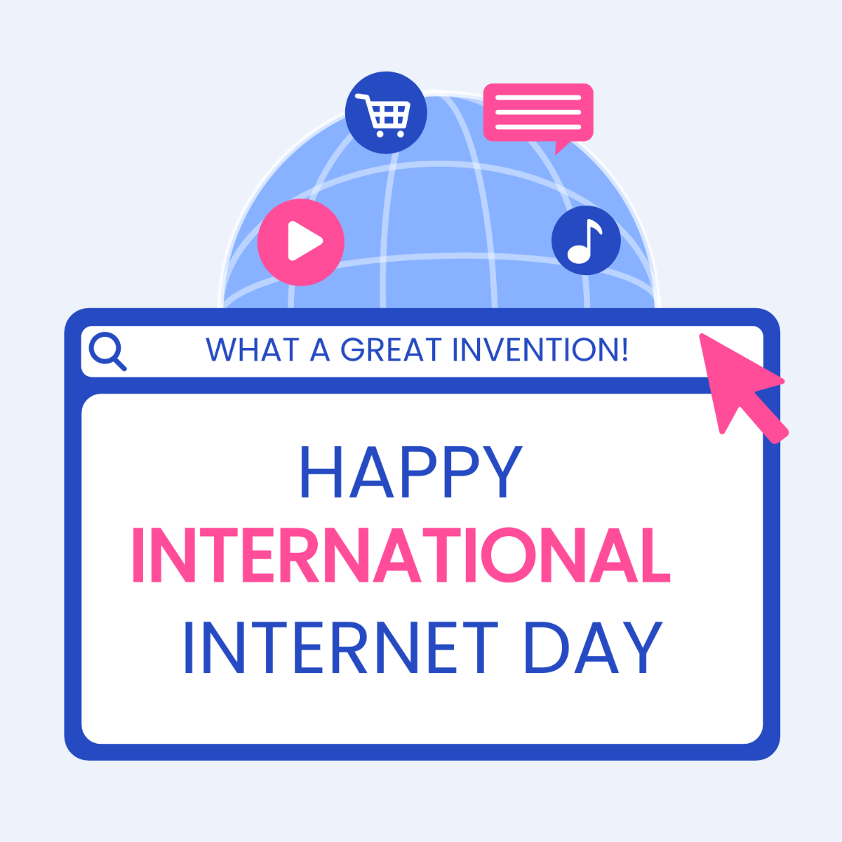 Free International Internet Day Greeting Card Vector Template