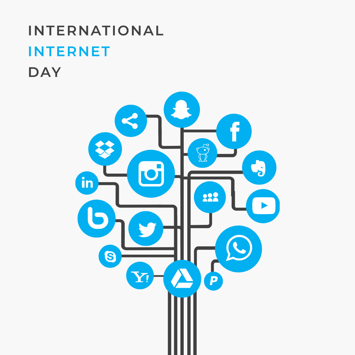 Free Happy International Internet Day Vector Template