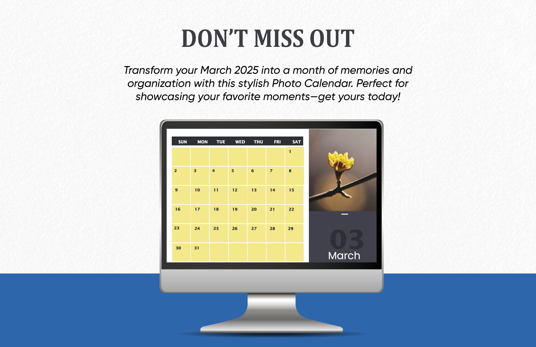 March 2025 Photo Calendar Template