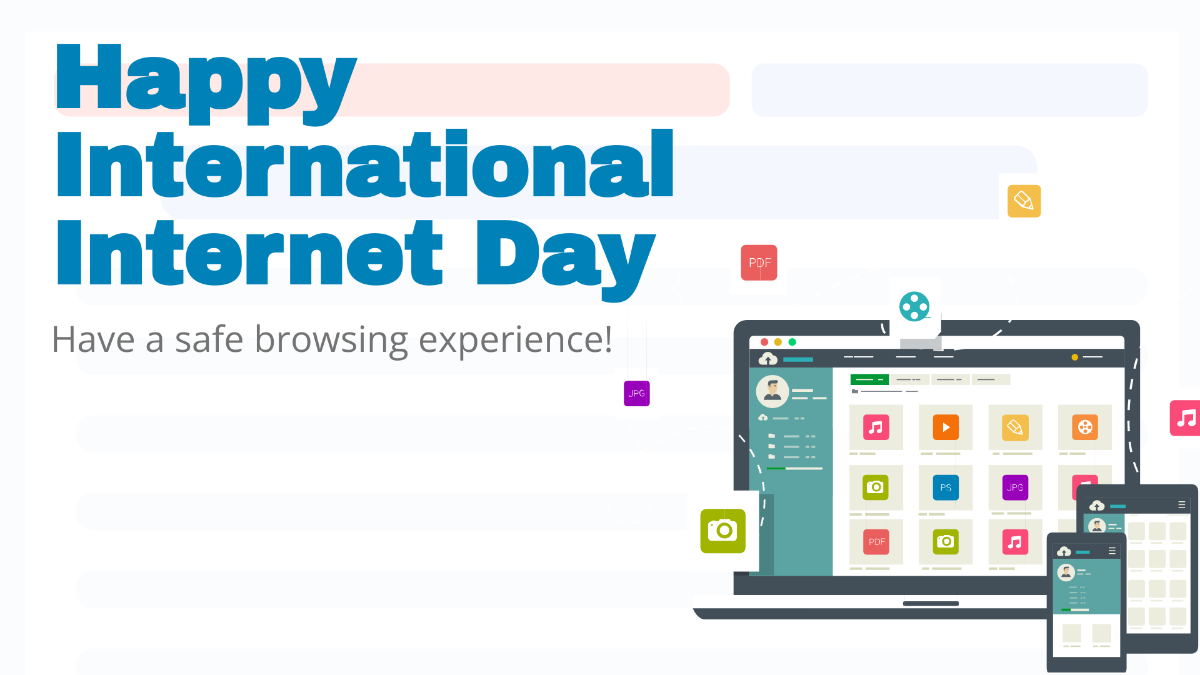 International Internet Day Greeting Card Background Template