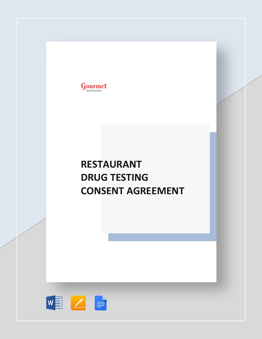 Restaurant Drug Testing Consent Agreement Template