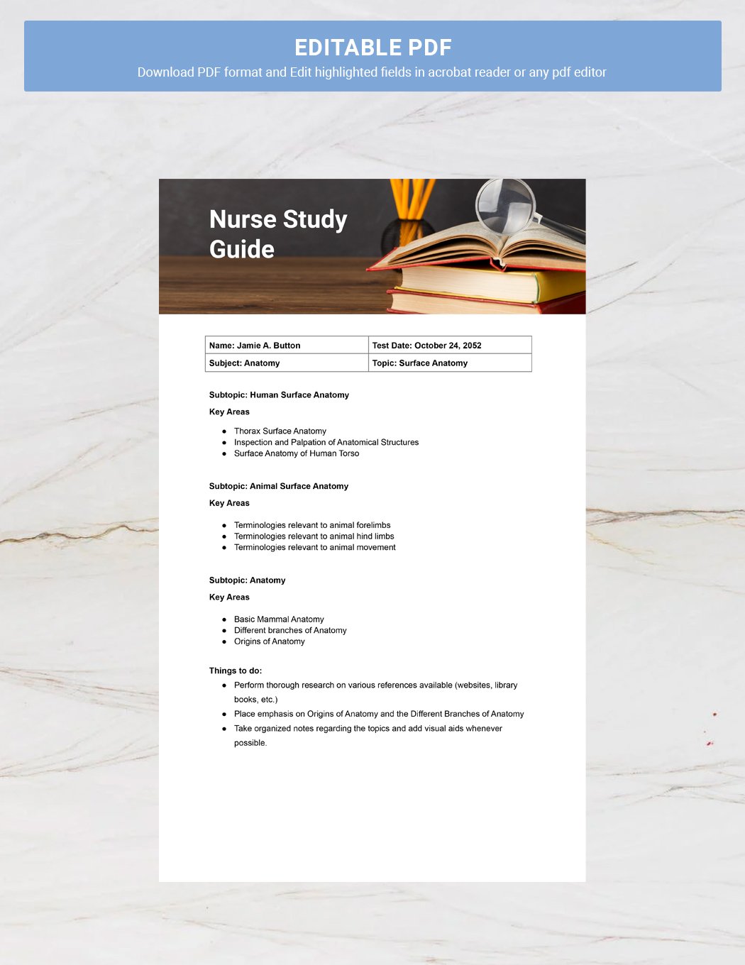Nurse Study Guide Template Download in Word, Google Docs, Apple Pages