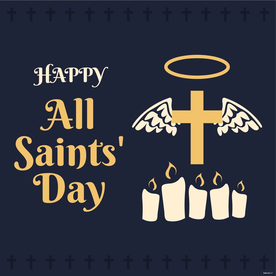 Free Happy All Saints' Day Illustration Download in Illustrator, PSD