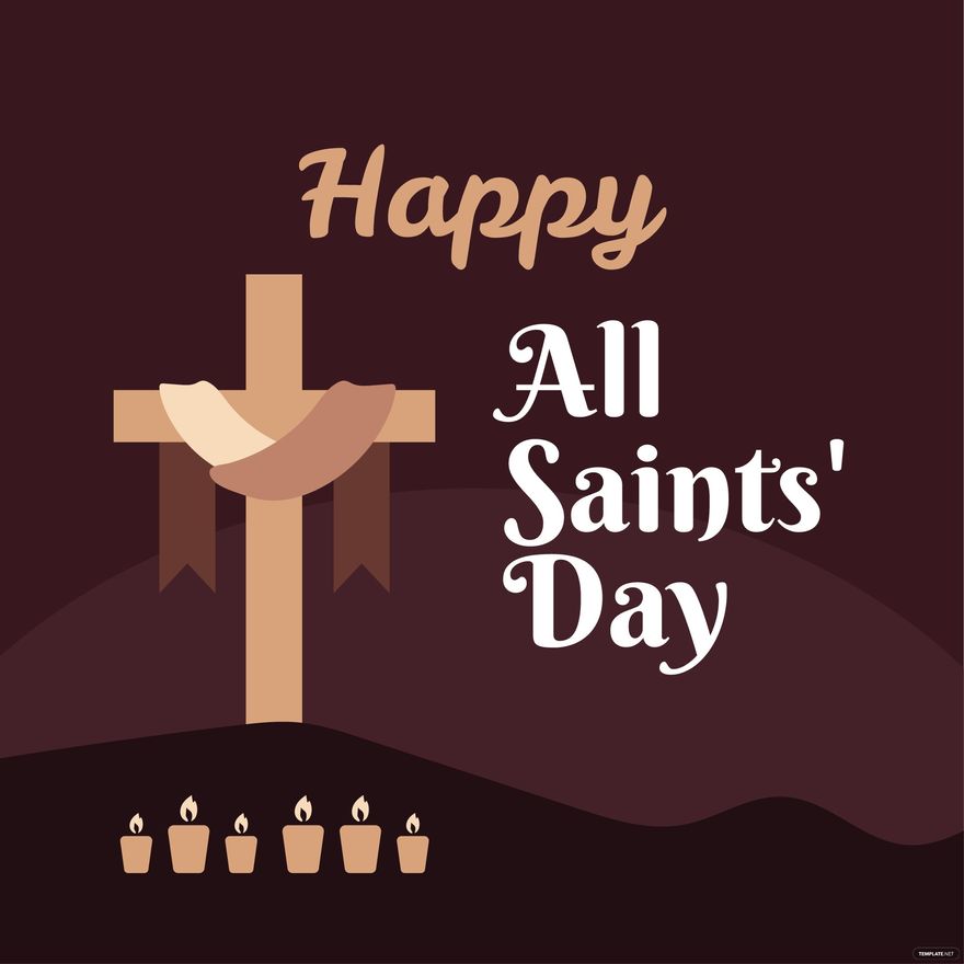 Happy All Saints' Day Illustration in Illustrator, PSD, EPS, SVG, JPG, PNG