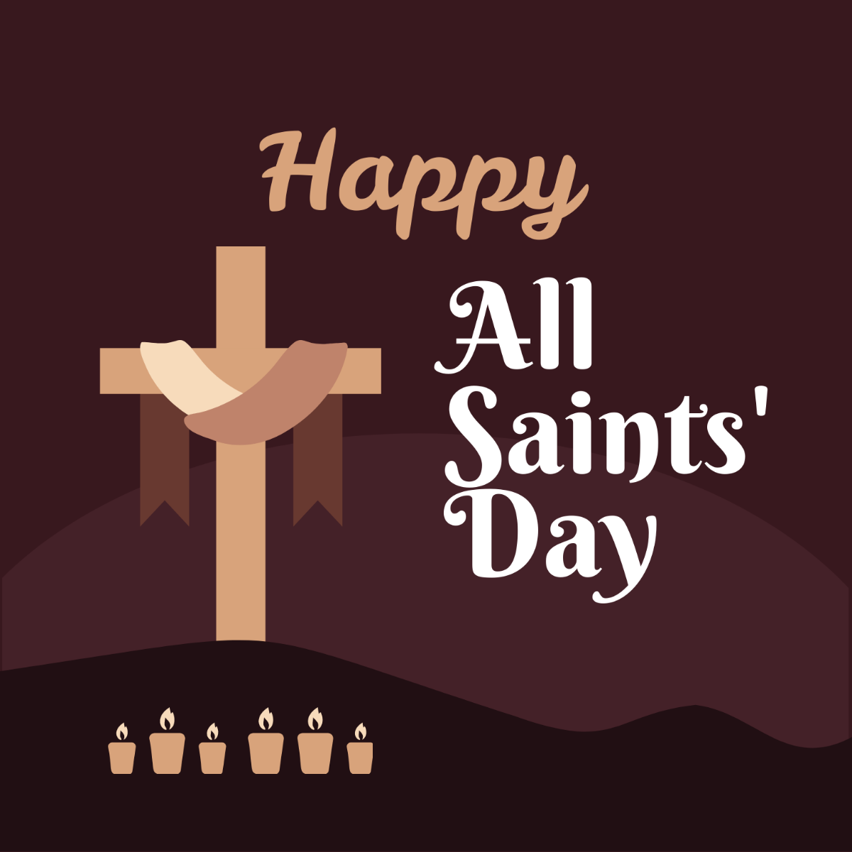 Happy All Saints' Day Illustration Template