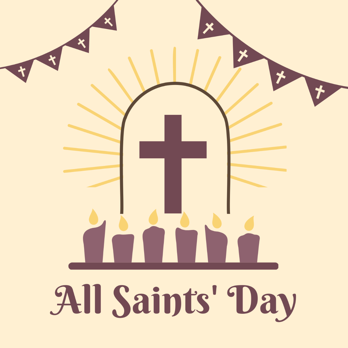 All Saints' Day Illustration Template