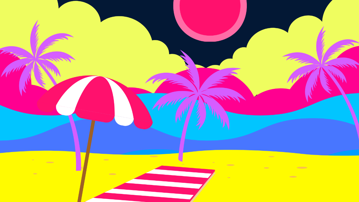 Neon Tropical Background Template
