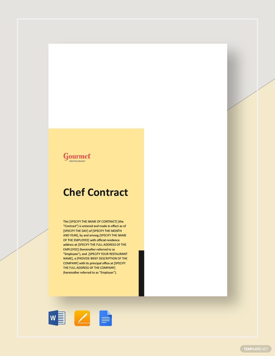 Restaurant Chef Contract Template