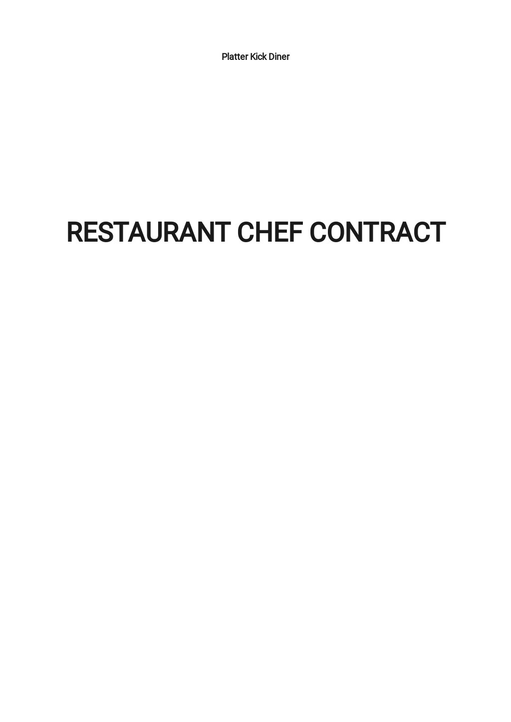 Private Chef Contract Template