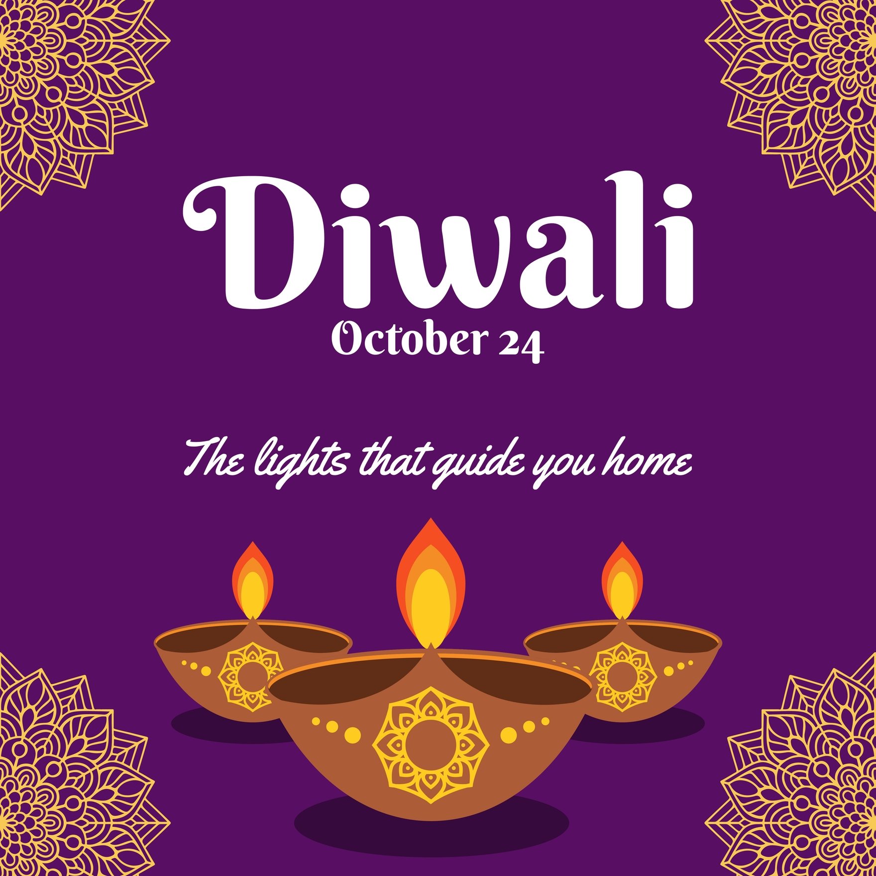 Free Diwali Instagram Post in Illustrator, PSD, EPS, SVG, JPG, PNG