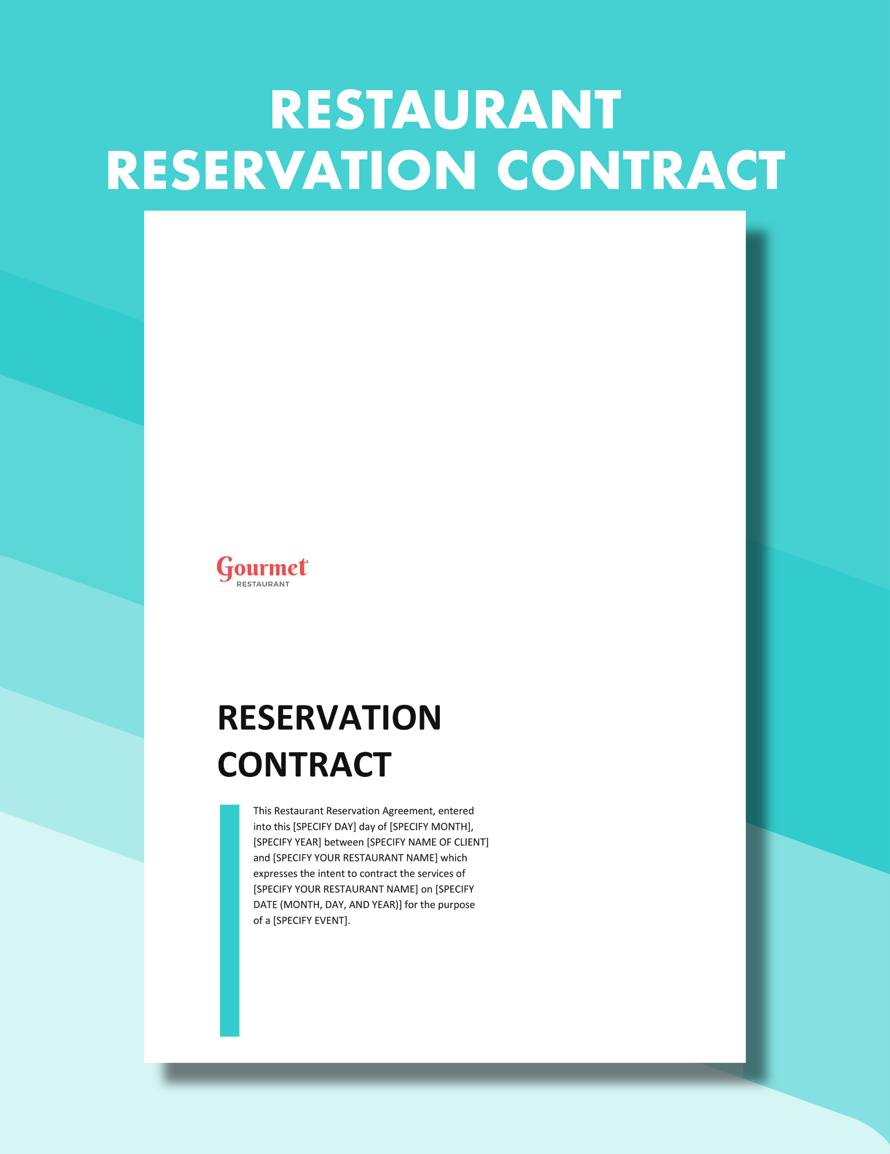 Restaurant Reservation Contract Template