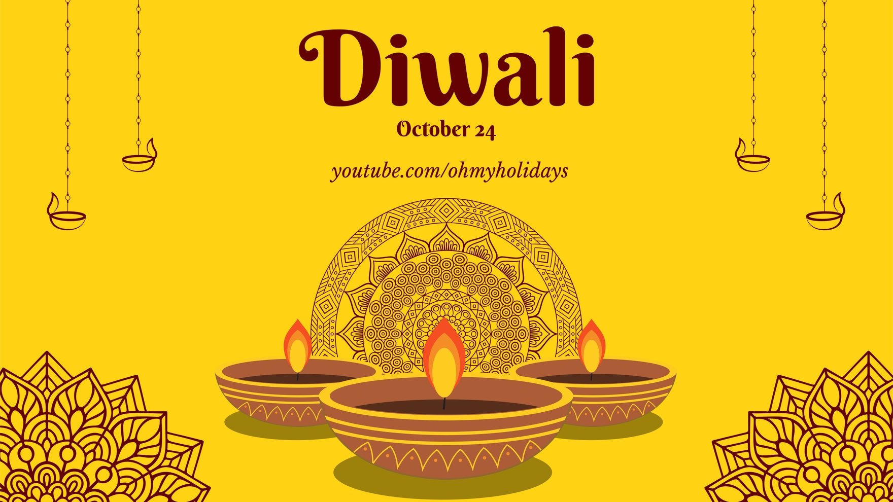 Free Diwali Youtube Banner in Illustrator, PSD, EPS, SVG, JPG, PNG