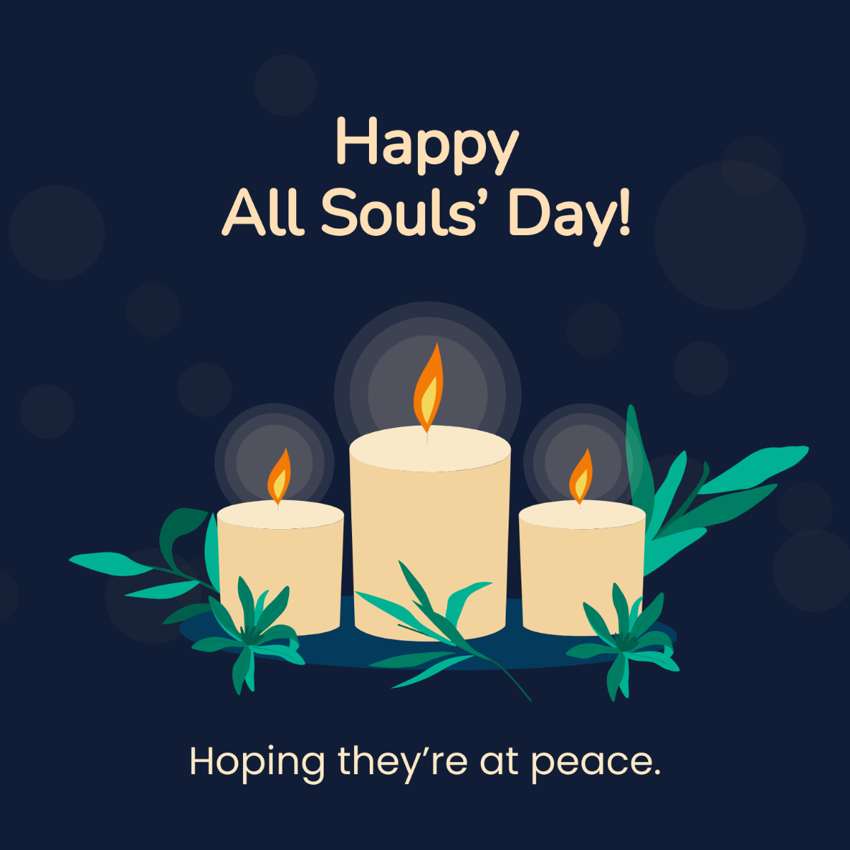 Free All Souls' Day Greeting Card Vector Template