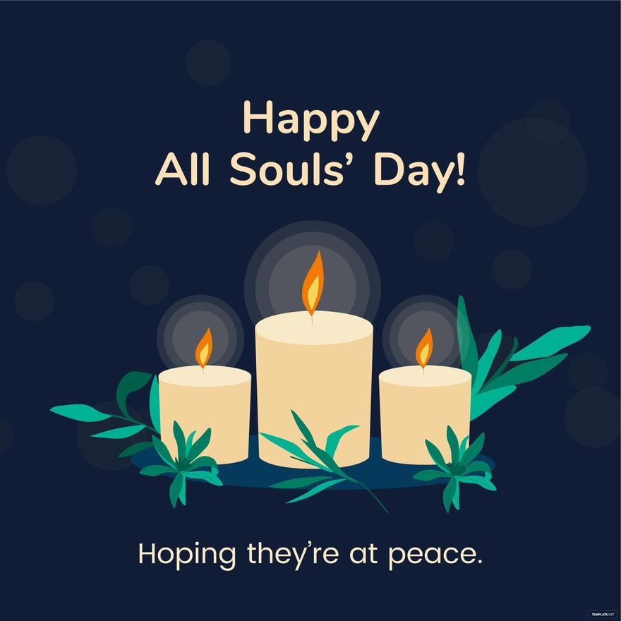 All Souls' Day Greeting Card Vector