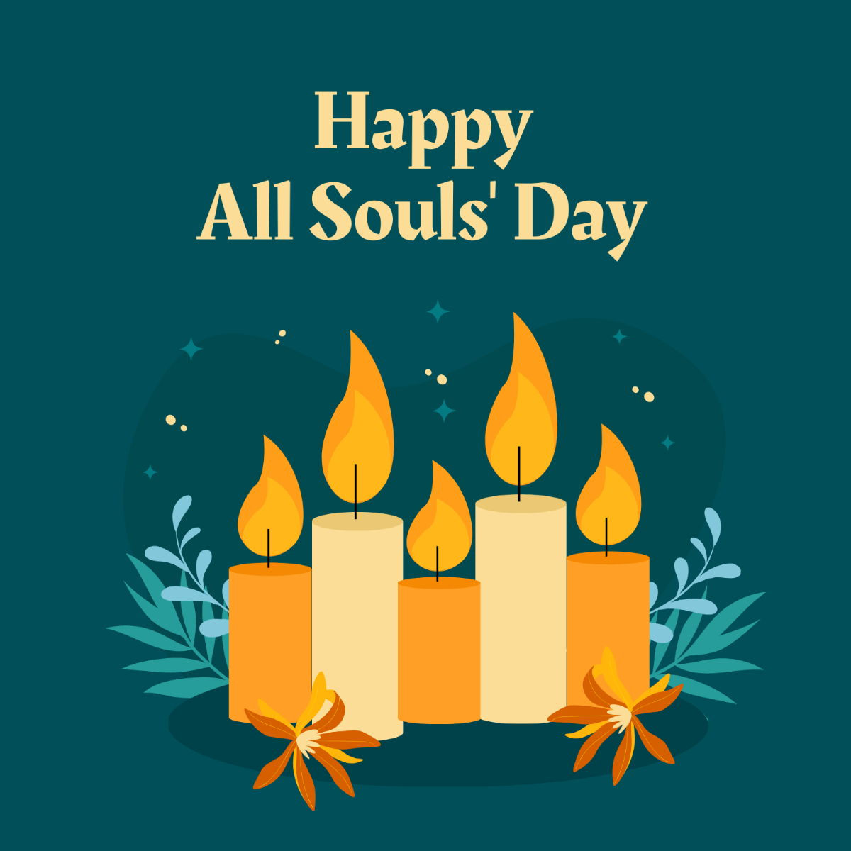Happy All Souls' Day Vector Template