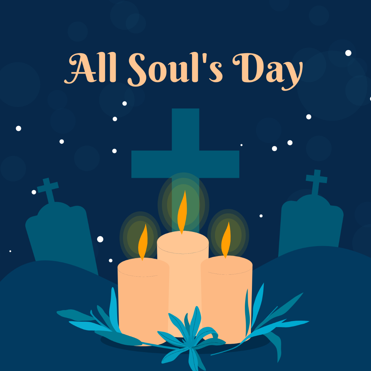 Happy All Souls' Day Illustration