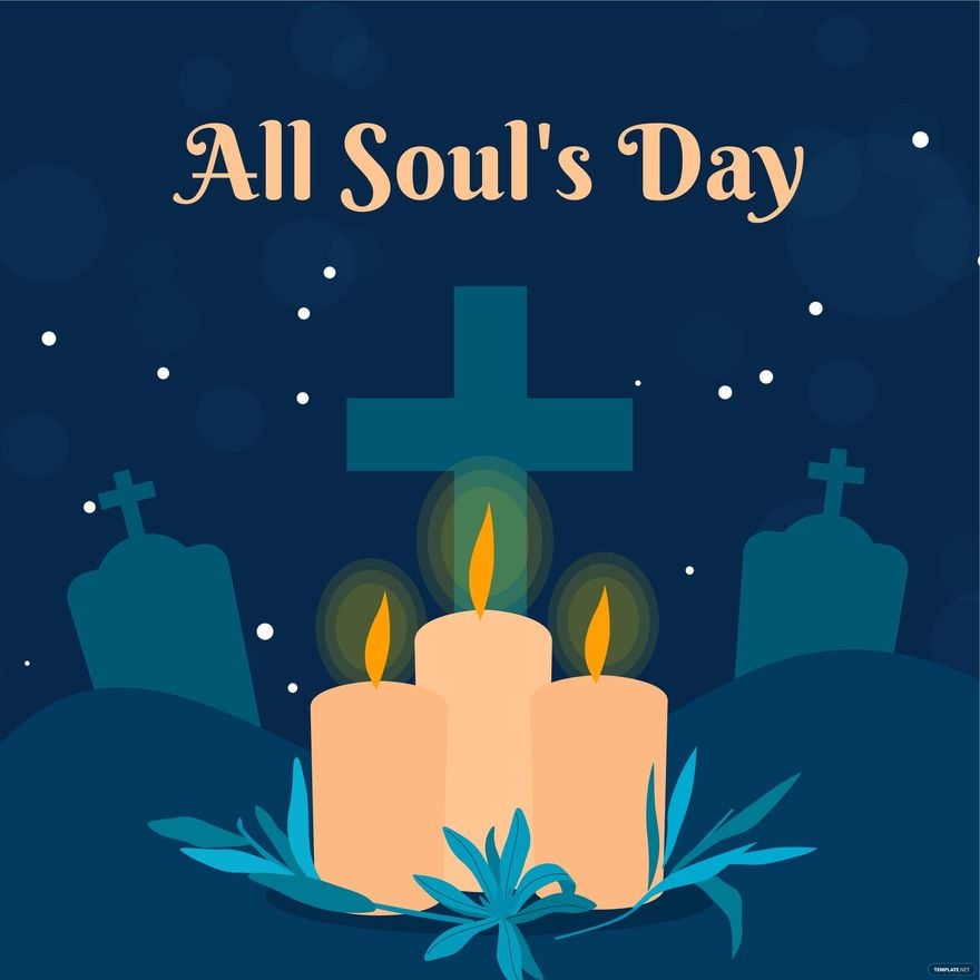 Happy All Souls' Day Illustration