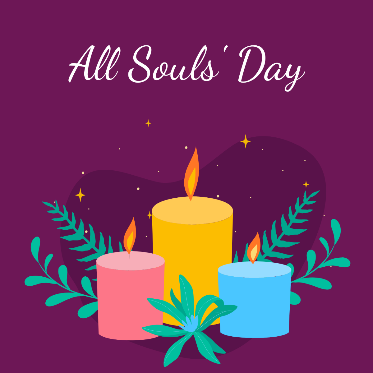 All Souls' Day Illustration Template