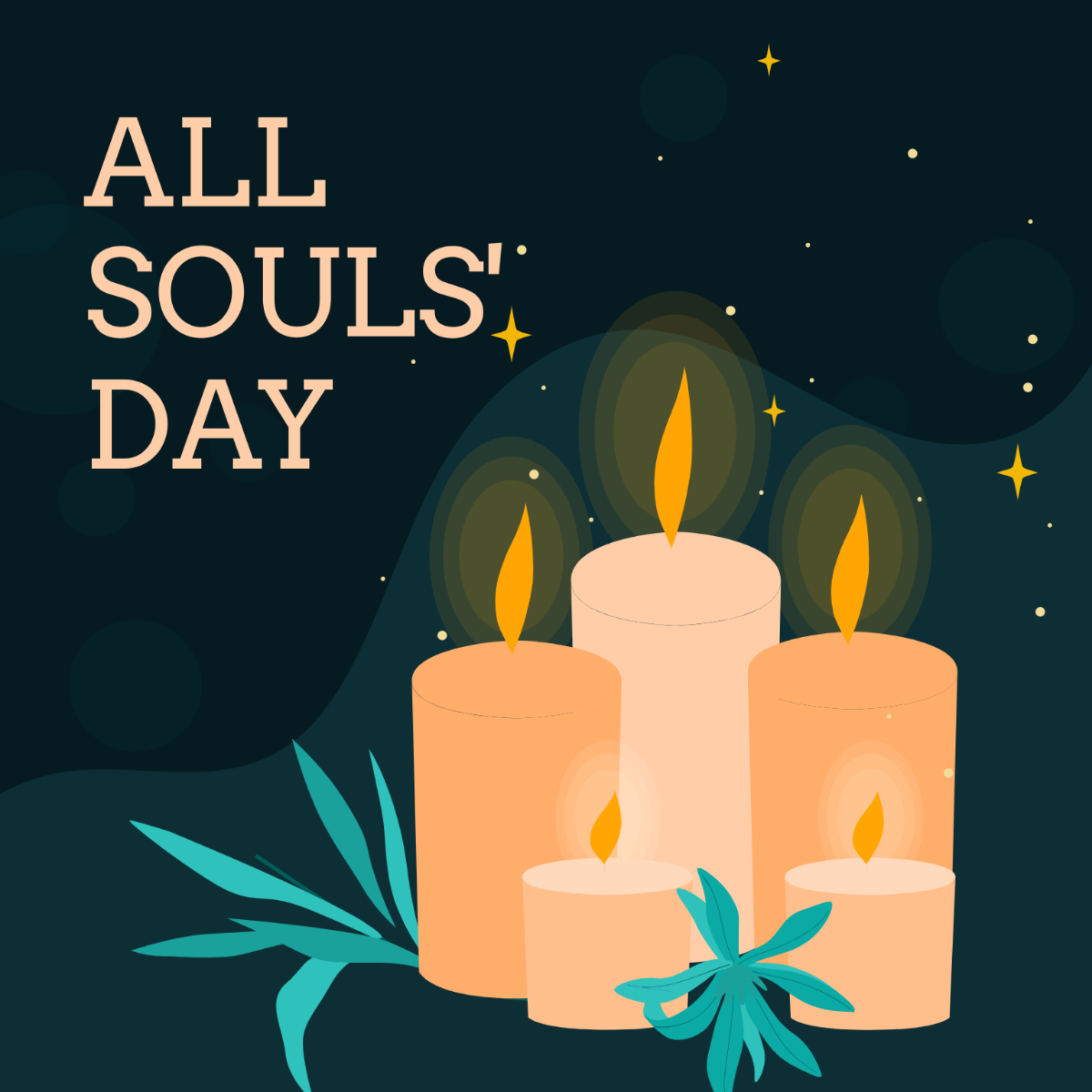 All Souls' Day Celebration Vector Template